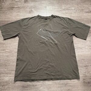 Adidas Shirt Mens 2XL Green‎ Y2K Oversized Embroidered Casual Streetwear Shoe